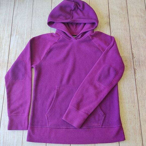 G's Patagonia purple striped elbow patch fleece hoodie XXL (16/18) - Picture 7 of 8